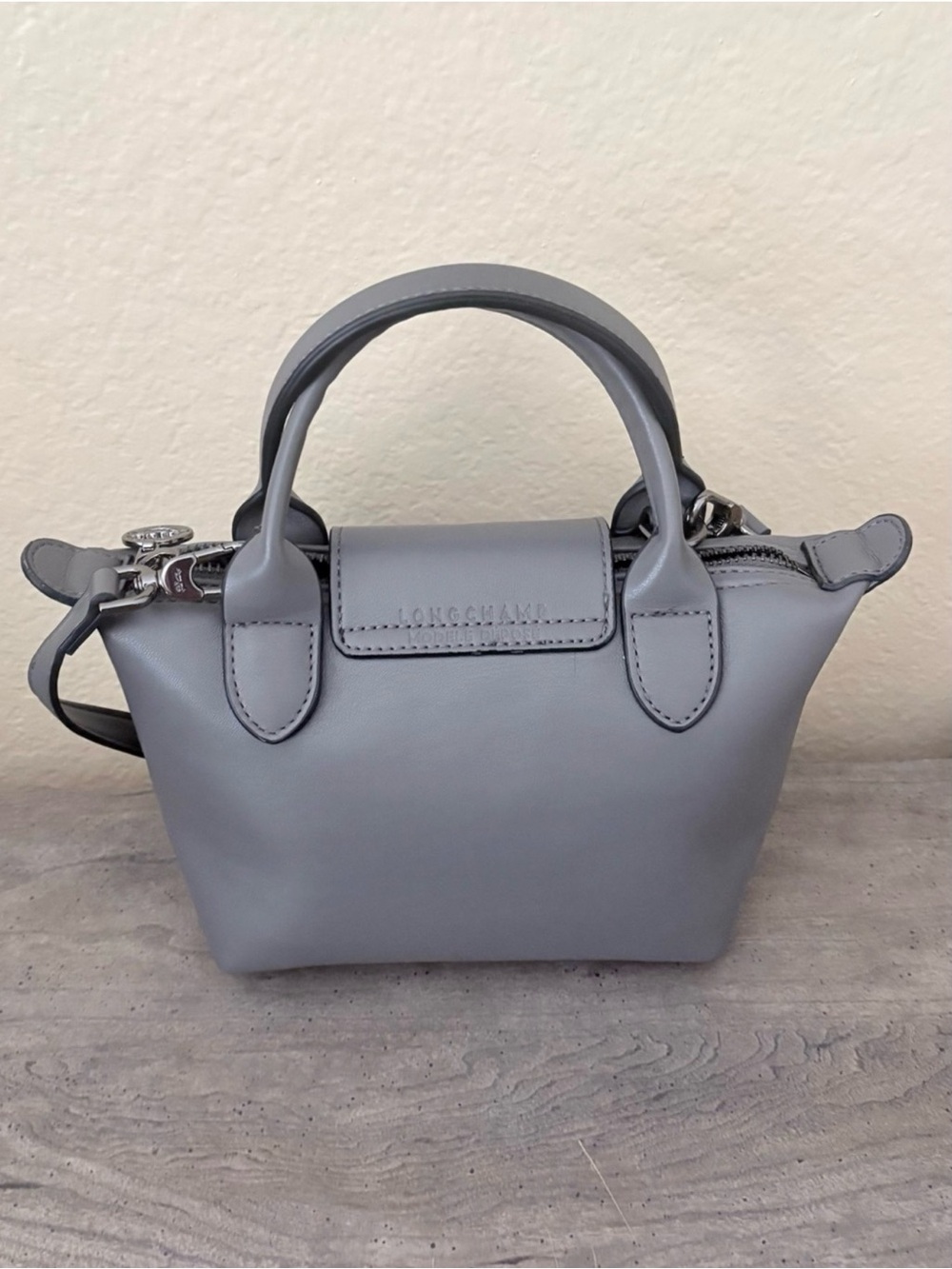 Longchamp Le Pliage Xtra XS • Turtledove Grey • Crossbody + Top Handle - Picture 2 of 8
